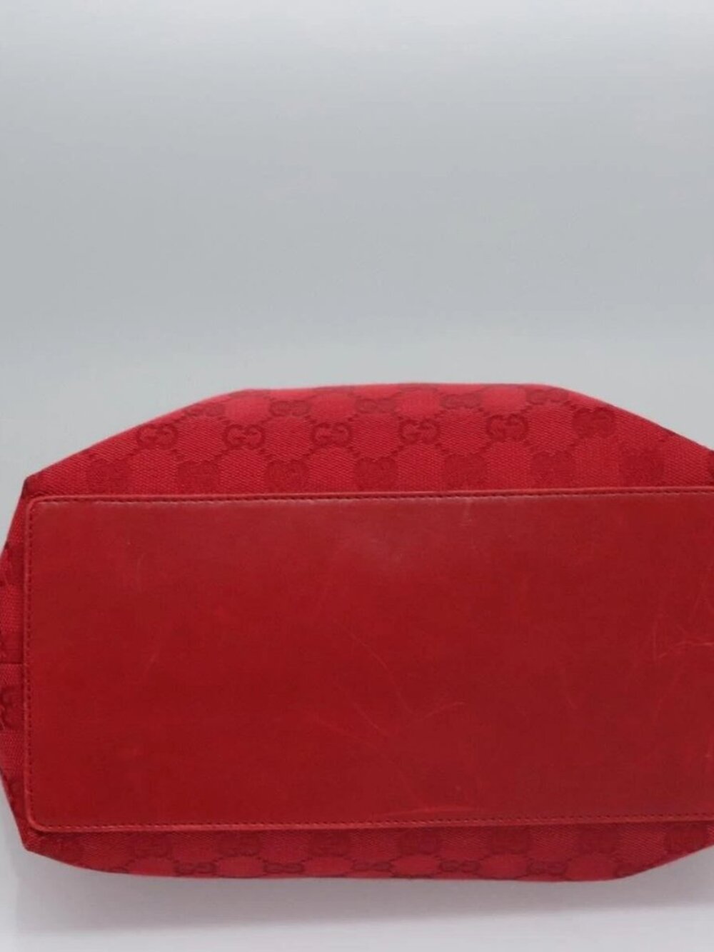 GUCCI GG Canvas Tote Bag Red gold 002 1098 Auth nb221 - Picture 7 of 16